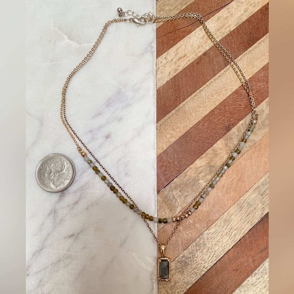 Meghan Browne - Double Labradorite Chain Pendant Necklace